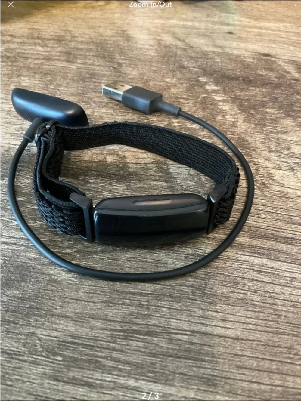 fitbit Black Fitness Tracker with USB Charging Cable